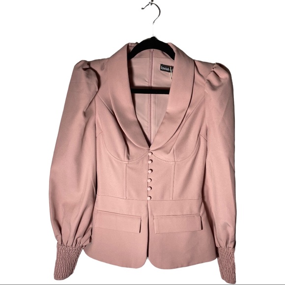 New without tags Lavish Alice corset button blazer co-ord in pink - Picture 6 of 9